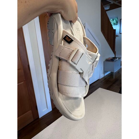 Teva Women's 6 Hurricane Verge Slip-On Slide Sandals in White - Picture 3 of 11